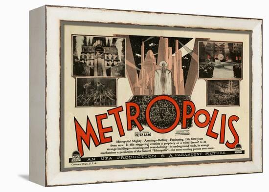 Metropolis, 1926-null-Framed Stretched Canvas