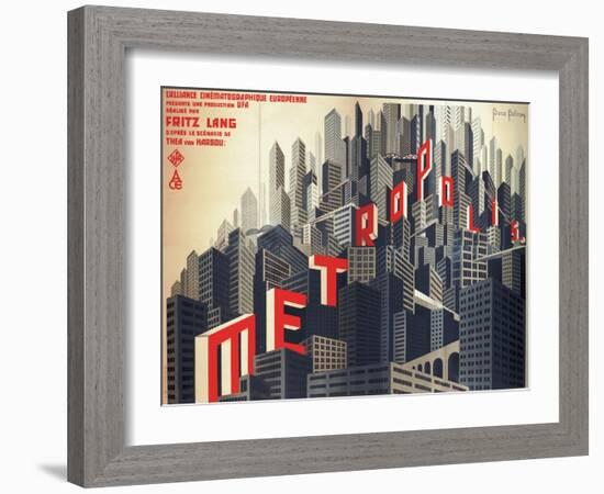 Metropolis by Fritz Lang, 1926-Boris Konstantinovich Bilinsky-Framed Giclee Print