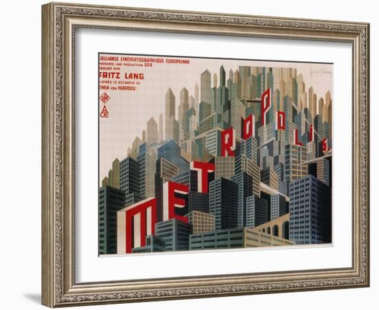 Metropolis, French Movie Poster, 1926-null-Framed Art Print