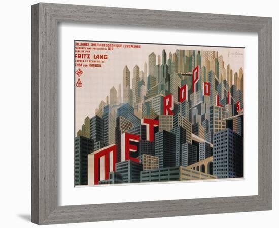 Metropolis, French Movie Poster, 1926-null-Framed Art Print