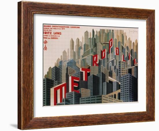 Metropolis, French Movie Poster, 1926-null-Framed Art Print