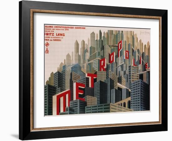 Metropolis, French Movie Poster, 1926-null-Framed Art Print