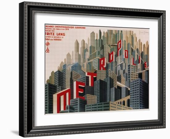 Metropolis, French Movie Poster, 1926-null-Framed Art Print