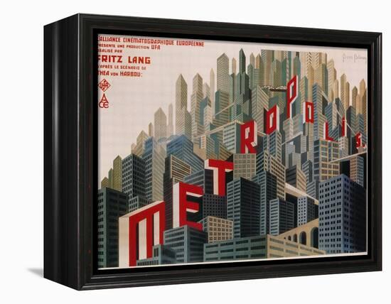 Metropolis, French Movie Poster, 1926-null-Framed Stretched Canvas