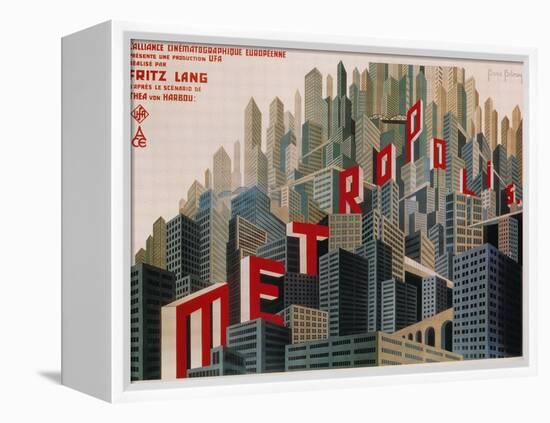 Metropolis, French Movie Poster, 1926-null-Framed Stretched Canvas