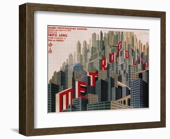 Metropolis, French Movie Poster, 1926-null-Framed Art Print