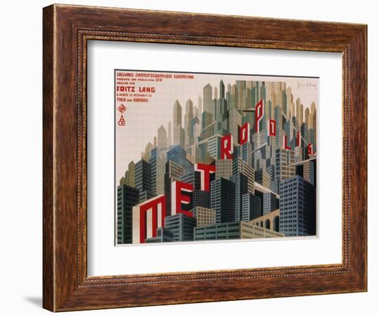 Metropolis, French Movie Poster, 1926-null-Framed Art Print