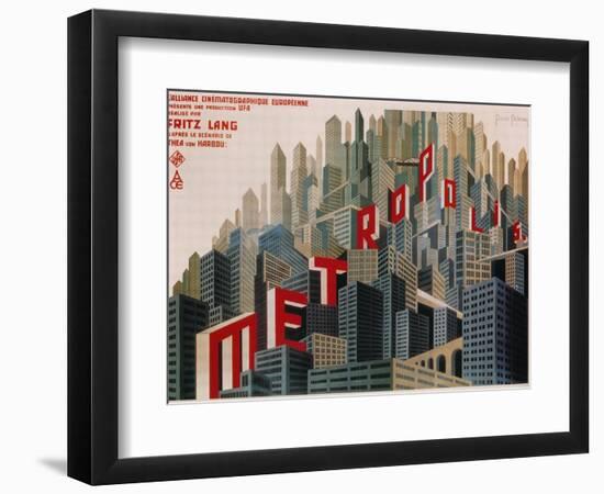 Metropolis, French Movie Poster, 1926-null-Framed Art Print