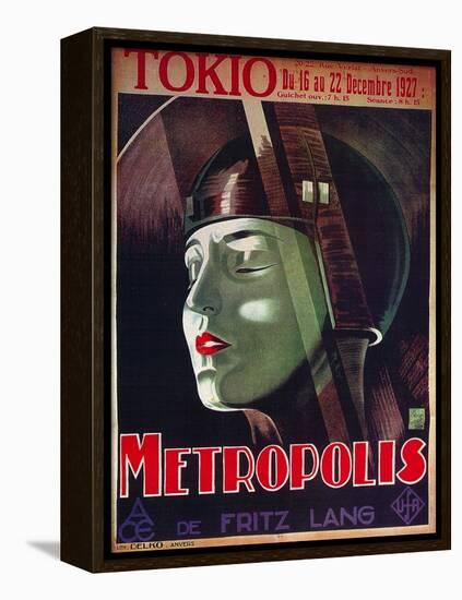 Metropolis, French Movie Poster, 1926-null-Framed Stretched Canvas