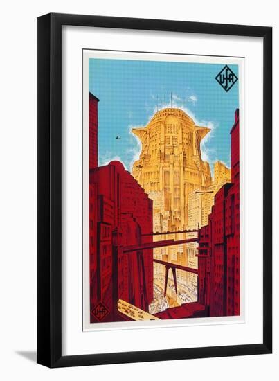 Metropolis, German Movie Poster, 1926-null-Framed Art Print