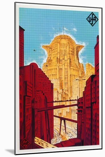 Metropolis, German Movie Poster, 1926-null-Mounted Art Print