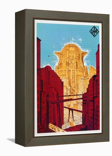 Metropolis, German Movie Poster, 1926-null-Framed Stretched Canvas