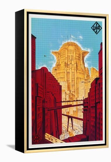 Metropolis, German Movie Poster, 1926-null-Framed Stretched Canvas