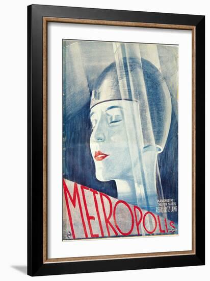 Metropolis, German Movie Poster, 1926-null-Framed Art Print