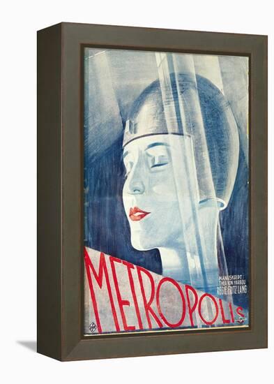 Metropolis, German Movie Poster, 1926-null-Framed Stretched Canvas