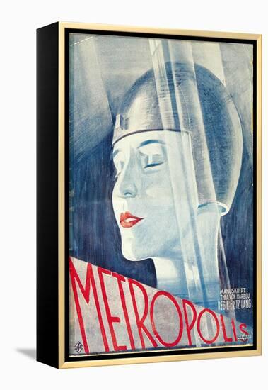 Metropolis, German Movie Poster, 1926-null-Framed Stretched Canvas