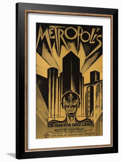 Metropolis, German Movie Poster, 1926-null-Framed Premium Giclee Print