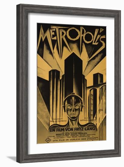 Metropolis, German Movie Poster, 1926-null-Framed Art Print