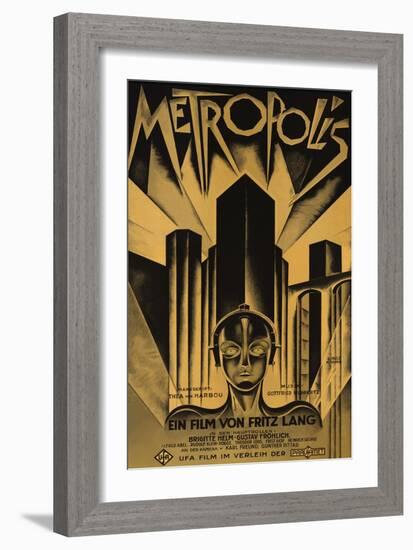 Metropolis, German Movie Poster, 1926-null-Framed Art Print
