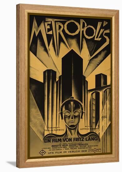 Metropolis, German Movie Poster, 1926-null-Framed Stretched Canvas