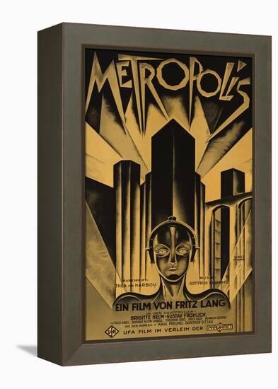 Metropolis, German Movie Poster, 1926-null-Framed Stretched Canvas