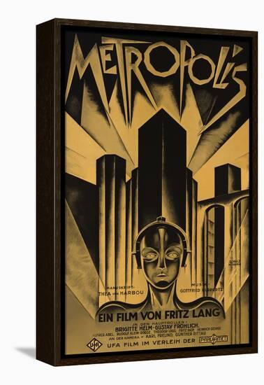 Metropolis, German Movie Poster, 1926-null-Framed Stretched Canvas