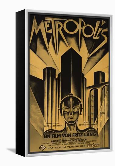 Metropolis, German Movie Poster, 1926-null-Framed Stretched Canvas