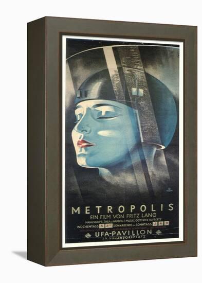 Metropolis, German Movie Poster, 1926-null-Framed Stretched Canvas