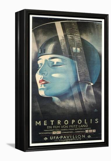 Metropolis, German Movie Poster, 1926-null-Framed Stretched Canvas