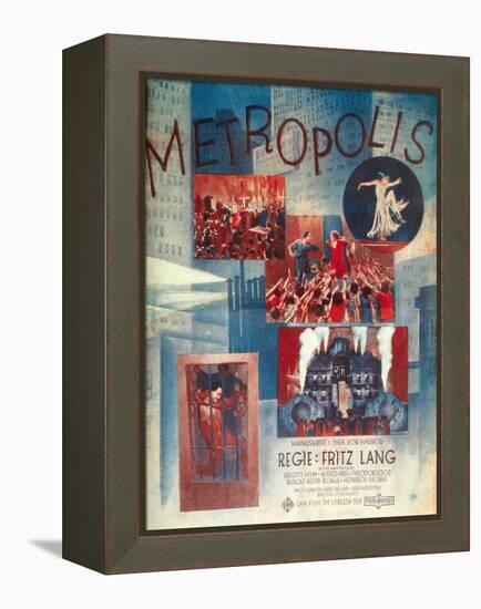 Metropolis, German Movie Poster, 1926-null-Framed Stretched Canvas