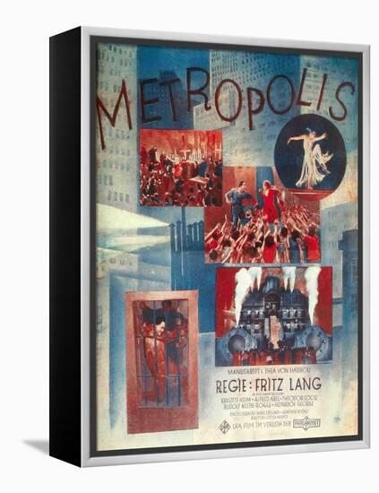 Metropolis, German Movie Poster, 1926-null-Framed Stretched Canvas