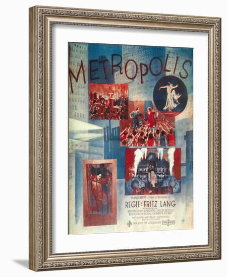 Metropolis, German Movie Poster, 1926-null-Framed Art Print