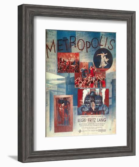 Metropolis, German Movie Poster, 1926-null-Framed Art Print