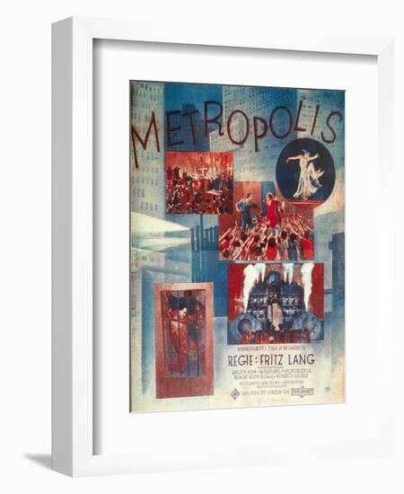 Metropolis, German Movie Poster, 1926-null-Framed Art Print