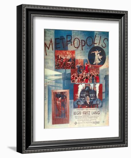 Metropolis, German Movie Poster, 1926-null-Framed Art Print