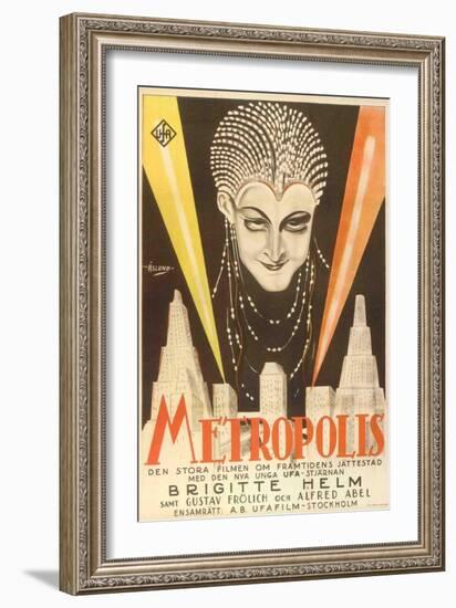 Metropolis, Swedish Movie Poster, 1926-null-Framed Art Print