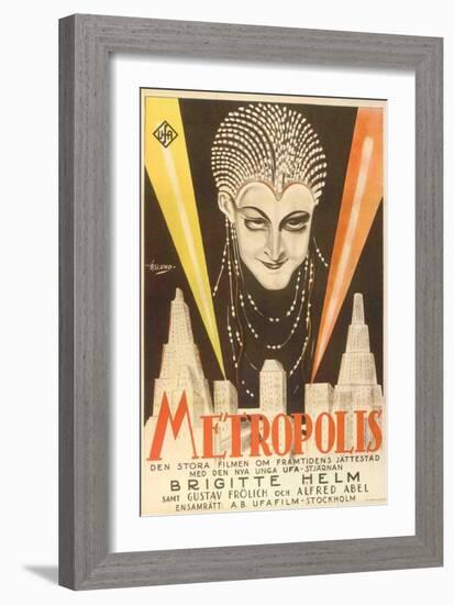 Metropolis, Swedish Movie Poster, 1926-null-Framed Art Print