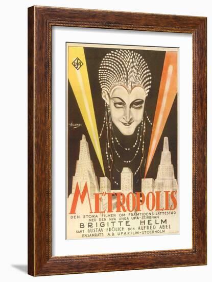 Metropolis, Swedish Movie Poster, 1926-null-Framed Art Print