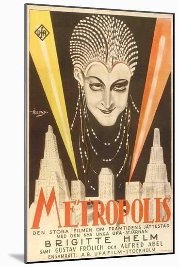 Metropolis, Swedish Movie Poster, 1926-null-Mounted Art Print