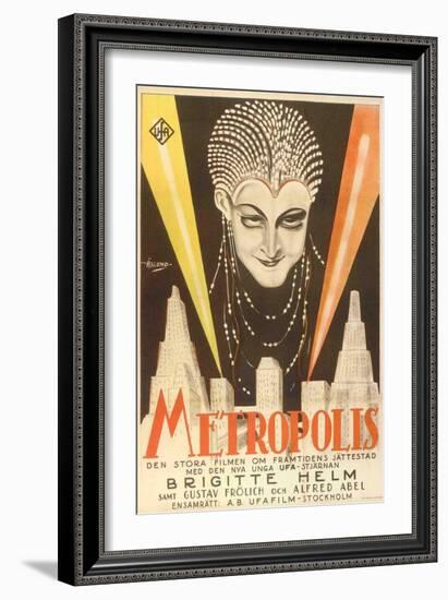 Metropolis, Swedish Movie Poster, 1926-null-Framed Art Print