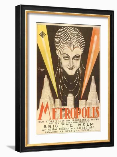 Metropolis, Swedish Movie Poster, 1926-null-Framed Art Print