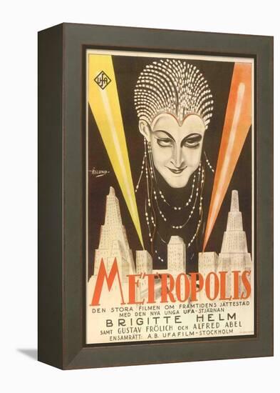 Metropolis, Swedish Movie Poster, 1926-null-Framed Stretched Canvas