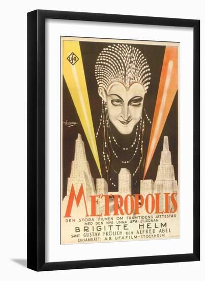 Metropolis, Swedish Movie Poster, 1926-null-Framed Premium Giclee Print
