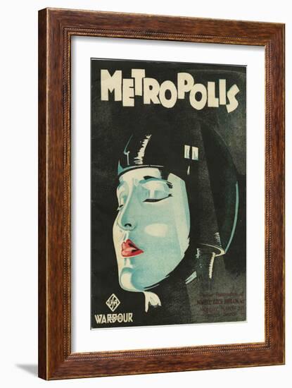 Metropolis, UK Movie Poster, 1926-null-Framed Art Print