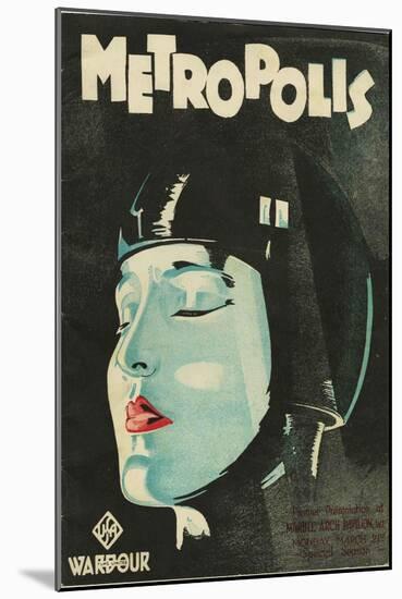 Metropolis, UK Movie Poster, 1926-null-Mounted Art Print