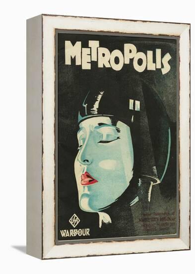 Metropolis, UK Movie Poster, 1926-null-Framed Stretched Canvas