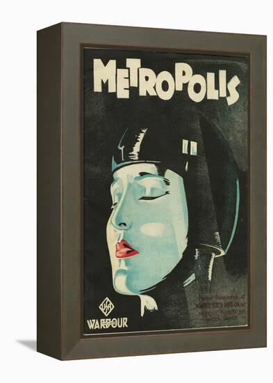 Metropolis, UK Movie Poster, 1926-null-Framed Stretched Canvas