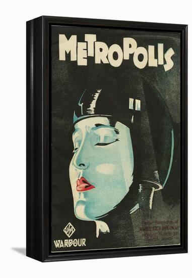 Metropolis, UK Movie Poster, 1926-null-Framed Stretched Canvas