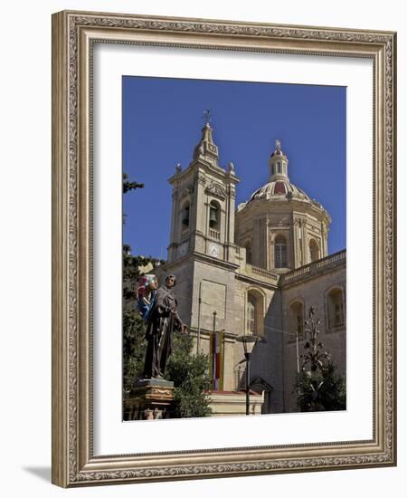 Metropolitan Cathedral, St. Paul Cathedral, Mdina, the Fortress City, Malta, Europe-Simon Montgomery-Framed Photographic Print