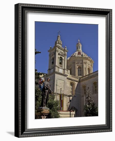 Metropolitan Cathedral, St. Paul Cathedral, Mdina, the Fortress City, Malta, Europe-Simon Montgomery-Framed Photographic Print